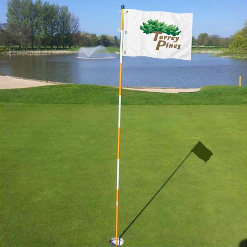 2BUT Torrey Pines Golf Pin PGA Flag Practic Putting Green Golf Flag For Backyard Garden Double-Sewn 600D Nylon Miniature Pin Flag (20"X13"Grommet) - Image 4
